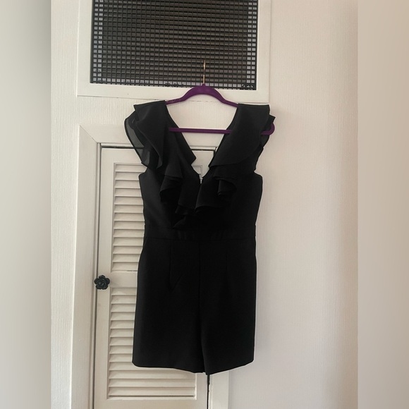 Bardot Black Ruffle V-neck Romper Size 6​​​ - Picture 6 of 9